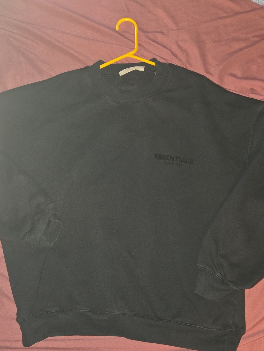 Essentials Black Crewneck Sweatshirt - Men's